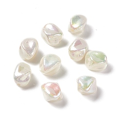 White Opaque Acrylic Beads, Imitation Pearl, AB Color, Nuggets, White, 12x10.5x10.5mm, Hole: 1.6mm