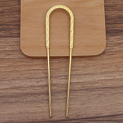 Golden Alloy Hair Fork Findings, U Shape, Golden, 132x33mm