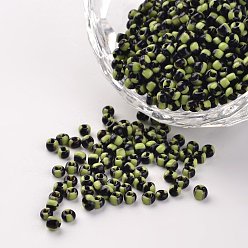 Black 8/0 Opaque Colours Seep Glass Beads, Round Seed Beads, Black, 2.5~3x2~3mm, Hole: 0.8mm, about 15000pcs/450g