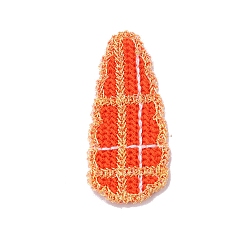 Orange Red Polyester Teardrop Cabochons, for Hair Accessories Making, Orange Red, 65x31mm