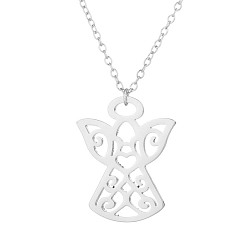 silver Fashionable and Minimalist Guardian Pendant Collarbone Chain for Women - Angel Necklace