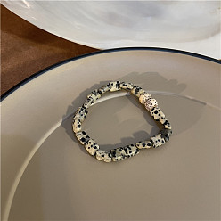 C style speckled raw stone stretch hand string bracelet Beaded Bracelet Classical Color Natural Stone Xingyue Bodhi Elastic Bracelet Female Xiaohongshu Same Style