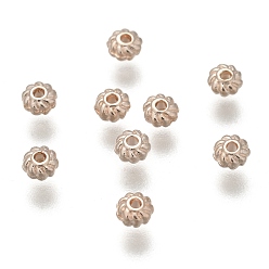 Rose Gold Tibetan Style Alloy Spacer Beads, Cadmium Free & Lead Free, Gear, Rose Gold, 4x2mm, Hole: 1mm, about 12500pcs/1000g
