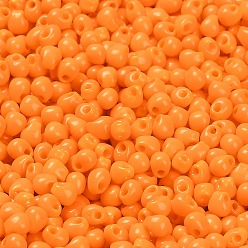(DP405) Opaque Tangerine Миюки 3.4мм капельные бусины, японский бисер, непрозрачных цветов, (dp405) непрозрачный мандарин, 3.4x3 мм, отверстие : 0.65 мм, Около 180 шт / 10 г