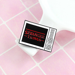 Word Word Stranger Things Enamel Pin, Creative Zin Alloy Brooch for Backpack Clothes, White, 18x47mm