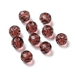 Coconut Brown Glass Imitation Austrian Crystal Beads, Faceted, Round, Coconut Brown, 6mm, Hole: 1mm