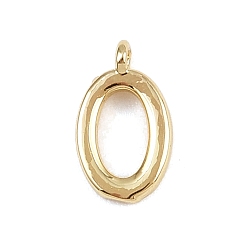 Letter O Латунь прелести, стойки покрытие, долговечный, без кадмия и без свинца, реальный 18 k позолоченный, Письмо O, 8.5x5x1.3 мм, отверстие : 0.8 мм