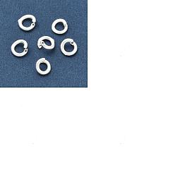 Argent 20 anneaux de saut ouverts en laiton, anneau de jonction de verrouillage rond, plaqué longue durée, sans plomb et sans cadmium, crémaillère plaquage, argenterie, 5.6x3.5x1.1mm, Trou: 2.8mm