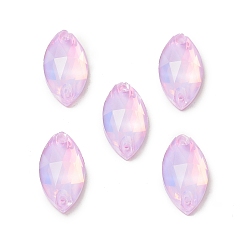 Лиловый Эффект мокко форма конского глаза пришивка стразами, k 5 стеклянный страз, 2-отверстие ссылка, плоская спинка с покрытием, швейные украшения, сирень, 18x9x5 мм, отверстие : 1 мм