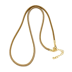 (932FM) Темно-синий аква-матовый с подкладкой 2.5мм нейлоновый плетеный шнур для изготовления ожерелий, с латунными выводами и 304 застежками из лобстера из нержавеющей стали, долговечный, стойки покрытие, золотые, темно-золотистые, 17.72 дюйм (45 см)