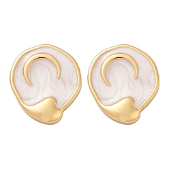 Снежный 304 серьги из нержавеющей стали эмаль, луна с сердцем, реальный 18 k позолоченный, вакуумное покрытие pvd, снег, 20x17.5 мм