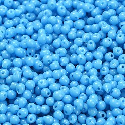 (DP413) Opaque Turquoise Blue Миюки 3.4мм капельные бусины, японский бисер, непрозрачных цветов, (dp413) непрозрачный бирюзово-синий, 3.4x3 мм, отверстие : 0.65 мм, Около 180 шт / 10 г