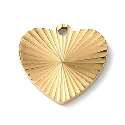 Golden Ion Plating(IP) 304 Stainless Steel Pendants, Heart Charm, Golden, 17x18x2mm, Hole: 1.6mm
