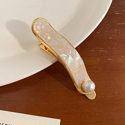 Морская Ракушка Заколки из кожи аллигатора из ацетата целлюлозы, аксессуары для волос для женщин и девочек, цвет морской раковины, 95 мм