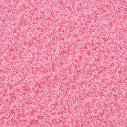 Hot Pink 12/0 Grade A Round Glass Seed Beads, Ceylon, Hot Pink, 2x1.5mm, Hole: 0.7mm, about 48500pcs/pound