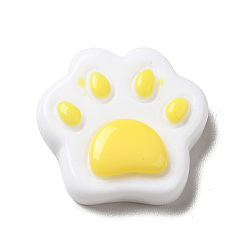 Желтый Непрозрачные кабошоны из смолы, форма кошачьей лапы, желтые, 18x19x4.5 мм