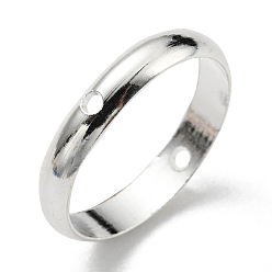 Посеребрённый Латунные бусины в оправе, долговечный, круглые кольца, 925 серебро покрытием, 14x2.5 мм, отверстие : 1 мм