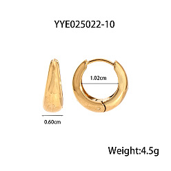 Золотой Простые серьги-кольца из нержавеющей стали, золотые, 10.2x6 мм