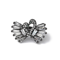 Черный Латунные застежки-молнии с микропаве из кубического циркония, без свинца и без кадмия, долговечный, стойки покрытие, чёрные, 13.5x21.5x10 мм