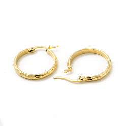 Золотой 201 серьги-кольца из нержавеющей стали с 304 булавками из нержавеющей стали для женщин, золотые, 25x24x2 мм, штифты : 0.6x1 мм