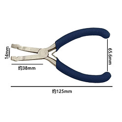 Bleu Marine Pinces à sertir pour bijoux en acier inoxydable, pour la fabrication de bijoux, platine, bleu marine, 12.5x6.5 cm, Trou: 3mm