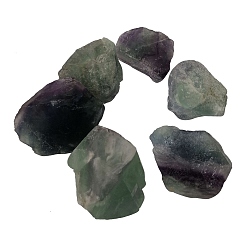 Fluorite Rough Raw Natural Fluorite Beads, for Tumbling, Decoration, Polishing, Wire Wrapping, Wicca & Reiki Crystal Healing, No Hole/Undrilled, Nuggets, 30~50x22~28x15~23mm, about 20pcs/1000g