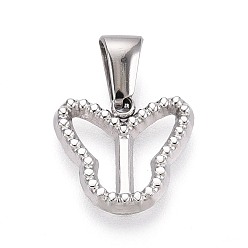 Нержавеющая Сталь Цвет 303 подвески из нержавеющей стали, бабочки прелести, цвет нержавеющей стали, 12.5x13.5x1.5 мм, отверстие : 6.5x2.5 мм