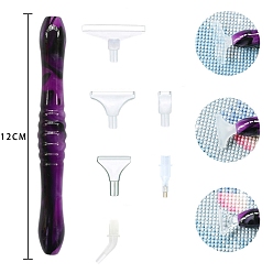 Purple DIY Diamond Painting Kitss, with Resin Point Drill Pen, Replacement Pen, Purple, 120mm
