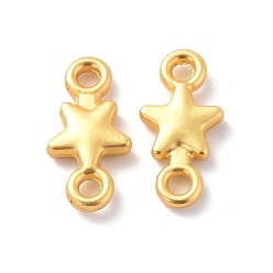 Matte Gold Color Rack Plating Alloy Connector Charms, Cadmium Free & Lead Free & Nickle Free, Star, Matte Gold Color, 14x7x2mm, Hole: 1.8mm