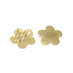 Real 24K Gold Plated Brass Charms, Cadmium Free & Lead Free, Flower Charm, Real 24K Gold Plated, 12x12.5x0.5mm, Hole: 1.2mm