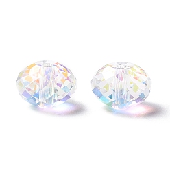 Clair AB Perles de verre transparentes à facettes, couleur ab , abaque, clair ab, 6x4mm, Trou: 0.7~1mm