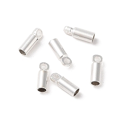 Серебро Латуни мозг заканчивается, серебряные, 6x2 мм, отверстие : 0.8 мм, внутренний диаметр: 1.5 мм