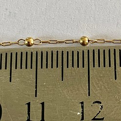 Настоящее золото 18K Ионное покрытие (IP) 304 цепь с шариковыми звеньями из нержавеющей стали, реальный 18 k позолоченный, 2x0.9x0.1 мм