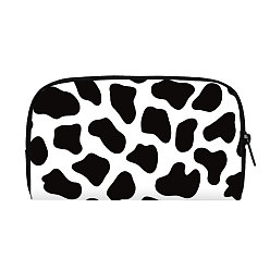 White Cow Print Polyester Wallets with Zipper, for Women's Bags, Rectangle, White, 19x11x2cm