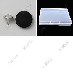 Черный 30 Сумки, обтянутые тканью, и пуговицы из сплава, замена верхней части пуговицы бейсболки в форме гриба, чёрные, 11~19x8.8~10.5 мм