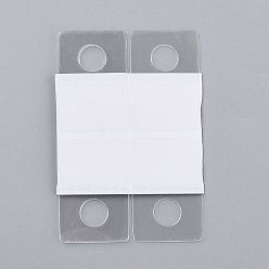 Clear Transparent PVC Self Adhesive Hang Tabs, with Euro Slot Hole Foldable, for Store Retail Display Tabs, Clear, 3.8x2.6x0.02cm, Hole: 10mm