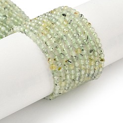 Пренит Природные пренит нитей бисера, граненые, круглые, 3~3.5 мм, отверстие : 0.3 мм, около 113 шт / нитка, 14.9 дюйм