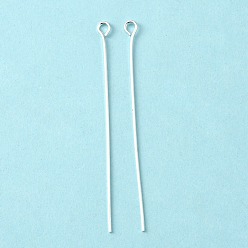 Silver Jewelry Findings, Cadmium Free & Lead Free, Iron Eye Pin, Silver, 30x0.7mm, about 8400pcs/1000g