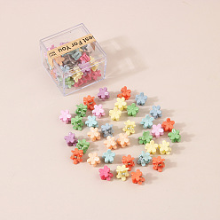 36 pieces/box of flower design. Cute Mini Hair Clips for Kids, Candy Color Boxed Hairpins for Bangs and Side Hairstyles