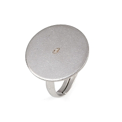 Нержавеющая Сталь Цвет Не тускнеет 304 настройки колец из нержавеющей стали, плоско-круглые, цвет нержавеющей стали, размер США 7 1/4 (17.5 мм), лоток : 20 мм