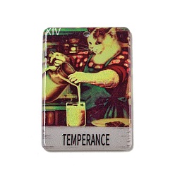 Drink Acrylic Pendants, Rectangle with  Tarot, Drink, 38.5x27x2mm, Hole: 1.8mm