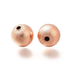 Розовое Золото Латунные бусины, долговечный, без кадмия и без свинца, круглые, розовое золото , 10.5x10 мм, отверстие : 1.8 мм