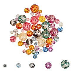 Mixed Color Globleland Resin Beads, Imitation Amber, Round, Mixed Color, 6~16mm, Hole: 1~2.5mm, 90~100pcs/bag