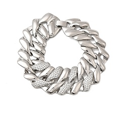 Платина Браслеты из латунной цепочки для женщин, с кубического циркония, долговечный, без кадмия и без свинца, стойки покрытие, платина, 8-1/4 дюйм (21 см)