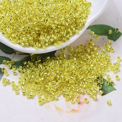 (DB0145) Желтый с Серебряной Подкладкой Бусины miyuki delica, цилиндр, японский бисер, 11/0, (дБ 0145) серебристо, 1.3x1.6 мм, отверстие : 0.8 мм, Около 2000 шт / 10 г