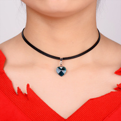 8 Handmade Red Enamel Heart Pendant Necklace - Sweet and Lovely, Sterling Silver, Collarbone Chain.