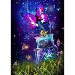 Bottle Butterfly Theme DIY Diamond Painting Kits, including Resin Rhinestones, Diamond Sticky Pen, Tray Plate and Glue Clay, Bottle, 40x30cm