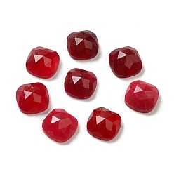 Нефрит Кабошоны из натурального красного нефрита, окрашенные, граненые, квадратный, 7x7x3.5 мм