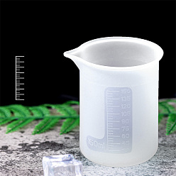 Clear Silicone Measuring Cups, for UV Resin & Epoxy Resin Craft Making, Clear, 80x60mm