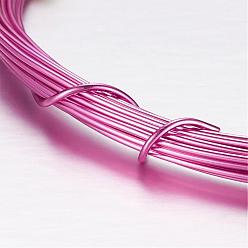 Темно-Розовый Круглая алюминиевая проволока, для бисероплетения, темно-розовыми, 15 датчик, 1.5 мм, 10 м / рулон (32.8 фут / рулон)